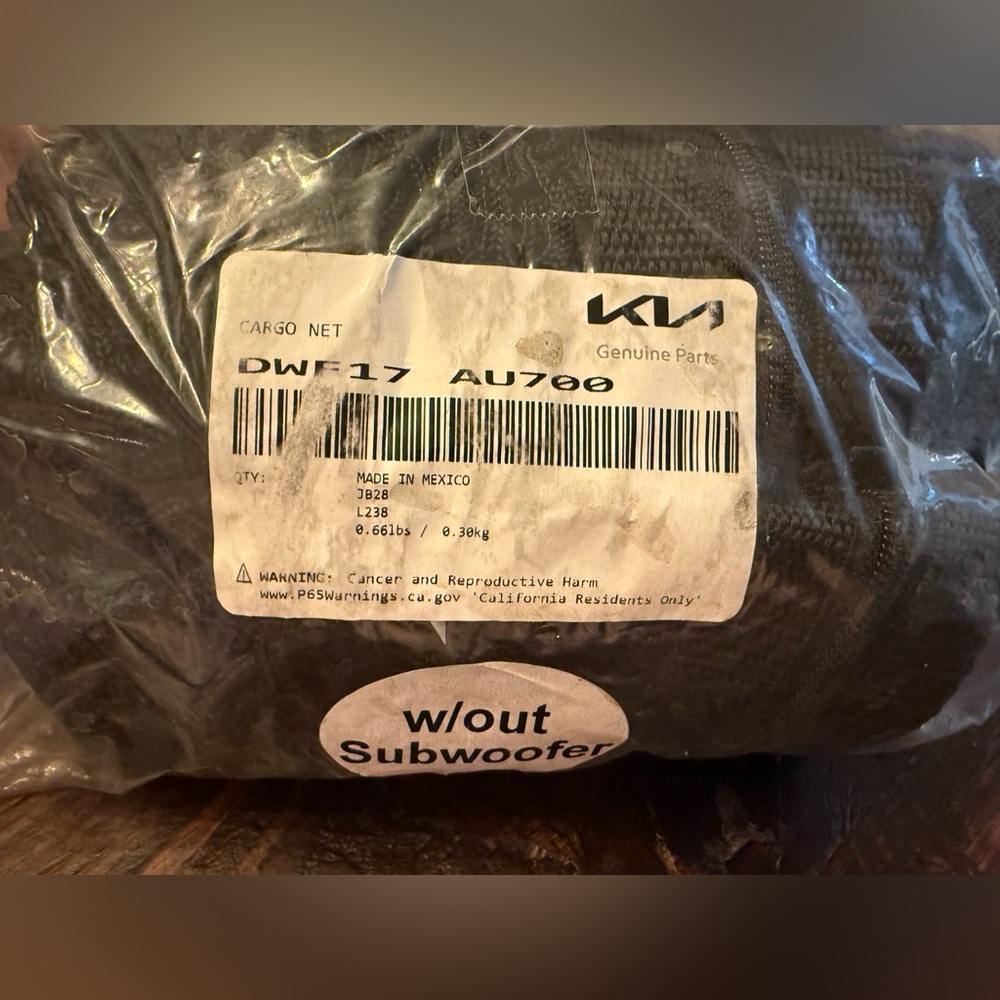 2023 - 2025 Kia Sportage Cargo Net OEM Factory without Subwoofer Cutout